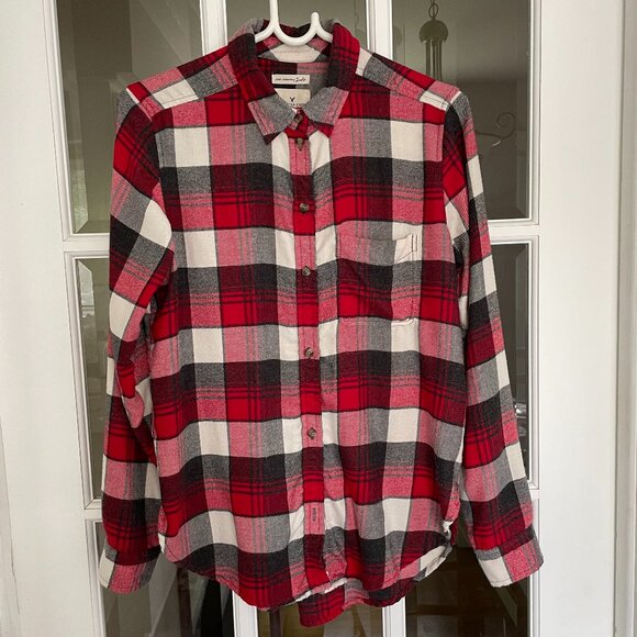 American Eagle Boyfriend Fit Flannel Plaid shirt - Picture 1 of 3
